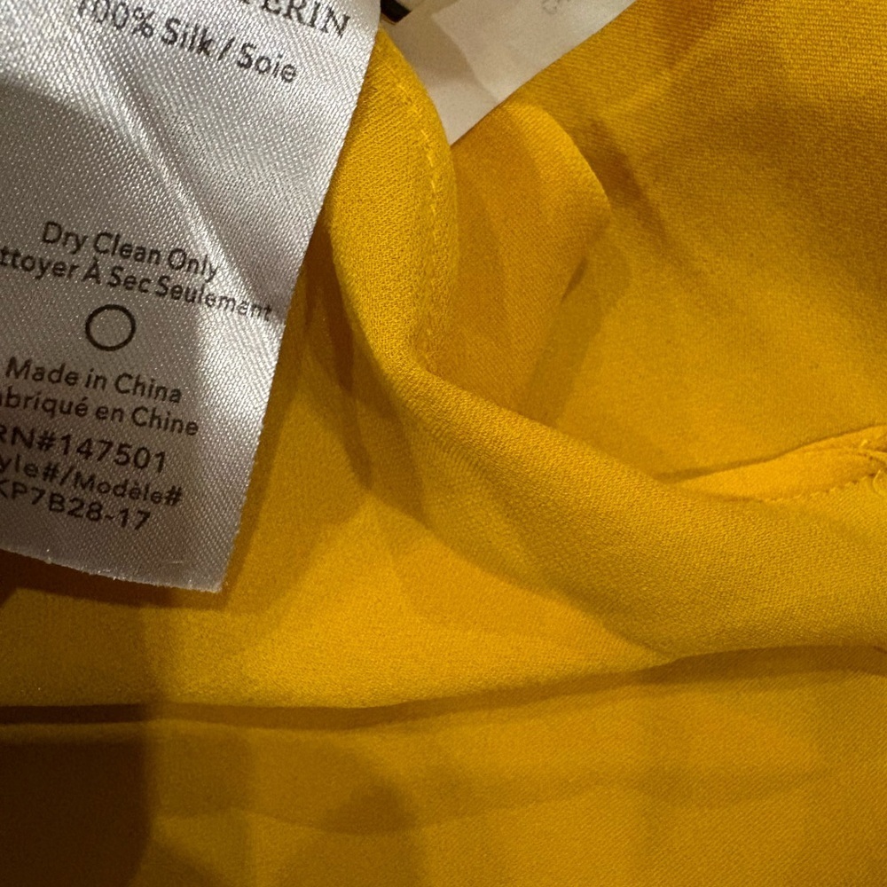 [XL]Kobi Halperin Ryann Ruffle Bell Sleeve Silk Blouse Yellow - Picture 5 of 8